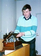 Gunnar Sundberg med sin 
fonograf.