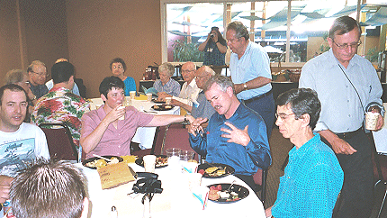 Sophie Rivard, Frank French, Luiz Simas, and friends at Brunch